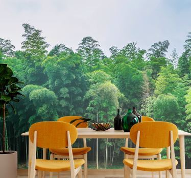 Photo murale arbres Forêt de bambous verts - TenStickers