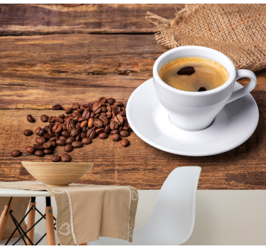 Photo murale Café sur une table en bois - TenStickers