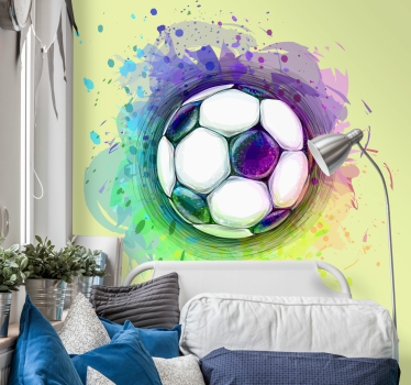 Photo murale chambre ado éclaboussure de football - TenStickers