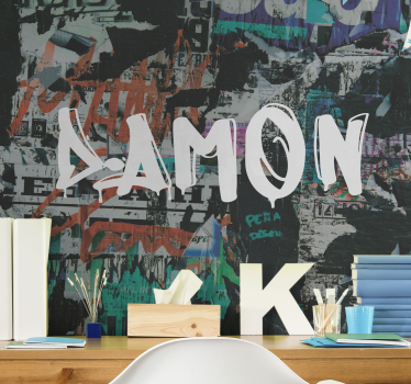 Photo murale chambre ado Nom de style urbain personnalisé - TenStickers