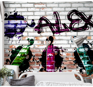 Photo murale chambre ado Planches à roulettes colorées - TenStickers