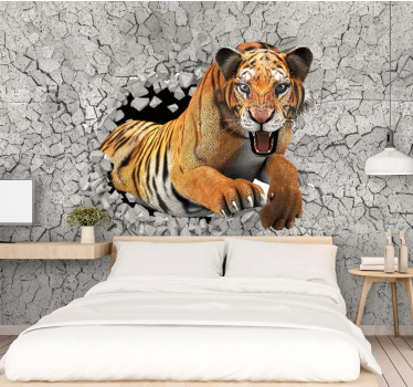 Photo murale d'animaux Peinture de tigre 3d solide - TenStickers