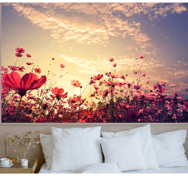 Photo murale de fleurs Paysage naturel fond fleurs - TenStickers