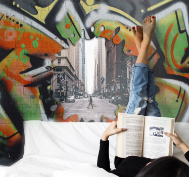 Photo murale Fond de graffiti de mode avec photo - TenStickers