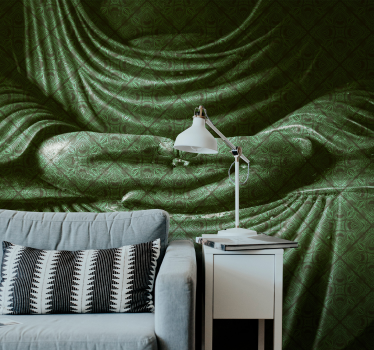 Photo murale Paisley et fond vert texturé - TenStickers