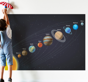 Photo murale paysage Conception de système solaire - TenStickers