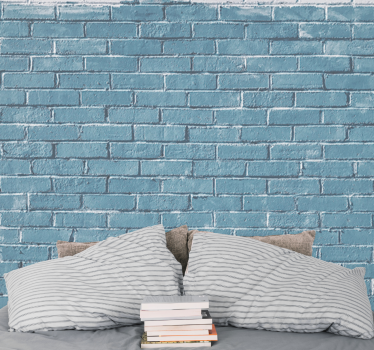 Tapisserie brique mur bleu texturé - TenStickers