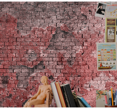 Tapisserie brique surface rouge texturée - TenStickers