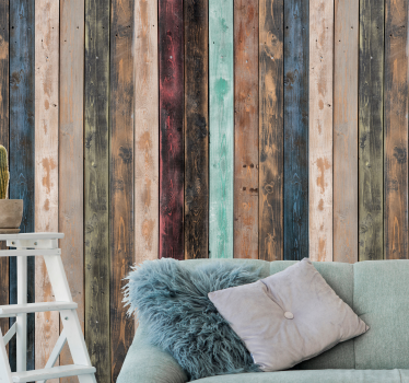 Tapisserie brique texture de planche en bois - TenStickers