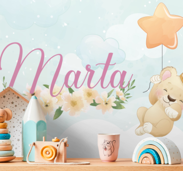 Tapisserie chambre enfant lion en ballon mignon - TenStickers