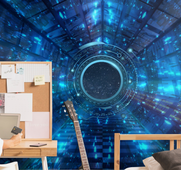 Tapisserie espace portail cosmique 3d - TenStickers