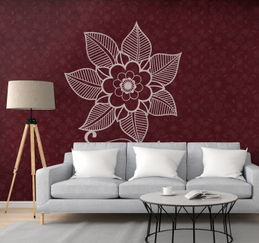 Tapisserie fleur élément botanique élaboré - TenStickers