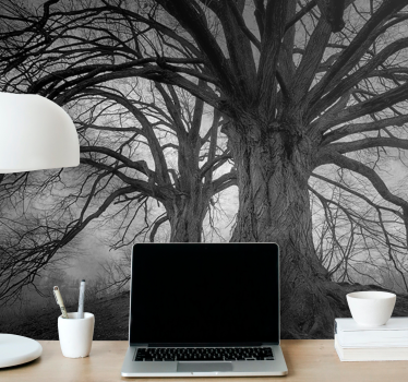 Tapisserie forêt arbres majestueux sans feuilles - TenStickers