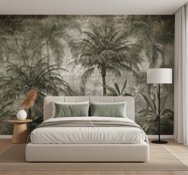 Tapisserie forêt palmier minimaliste - TenStickers