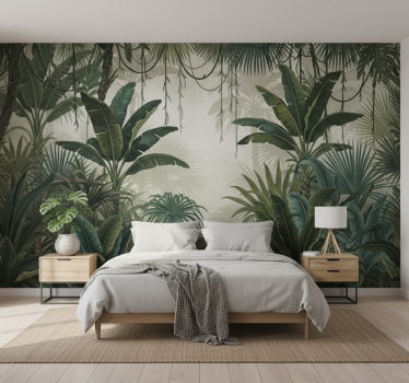 Tapisserie forêt retraite rétro dans la jungle - TenStickers
