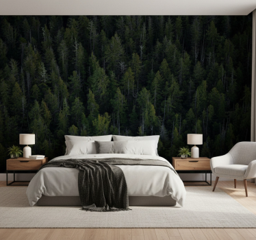 Tapisserie forêt texture bois profond - TenStickers