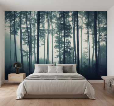 Tapisserie forêt zen peinte - TenStickers