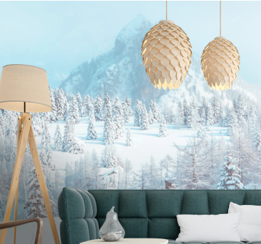 Tapisserie montagne paysage de sommets glacés - TenStickers