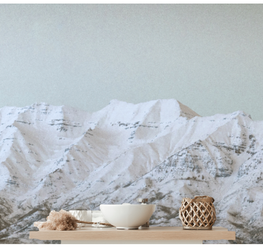 Tapisserie montagne paysage enneigé - TenStickers