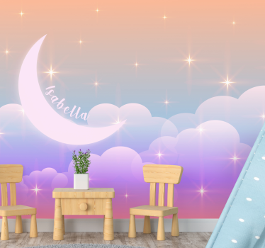 Tapisserie murale amour nuages lunaires personnalisés - TenStickers