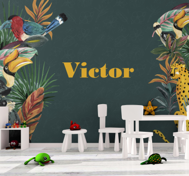 Tapisserie murale animaux expédition faune exotique - TenStickers