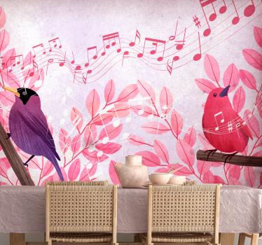 Tapisserie murale animaux oiseaux chanteurs - TenStickers