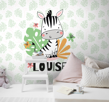 Tapisserie murale animaux personnage zèbre mignon - TenStickers