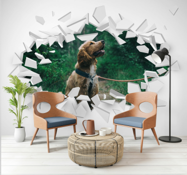 Tapisserie murale animaux portrait de golden retriever - TenStickers