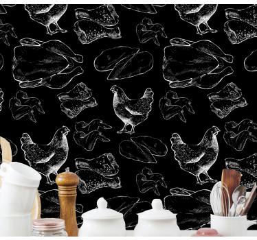 Tapisserie murale animaux poules et plumes - TenStickers