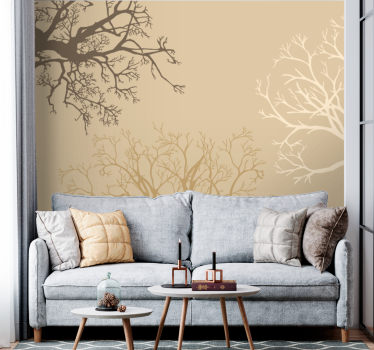 Tapisserie murale arbre silhouettes de branches élégantes - TenStickers