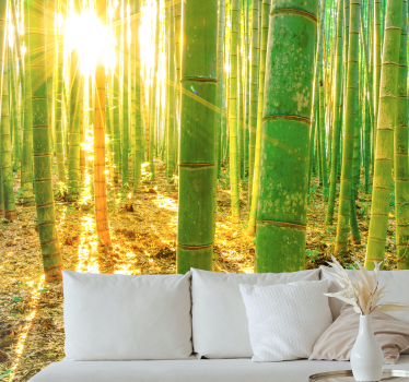 Tapisserie murale bambou forêt luxuriante - TenStickers