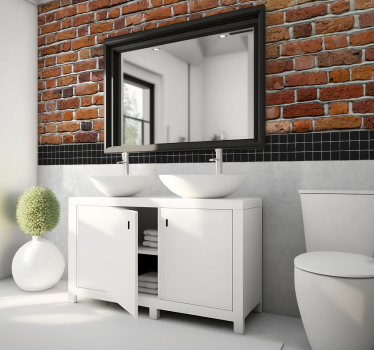 Tapisserie murale salle de bain effet briques - TenStickers