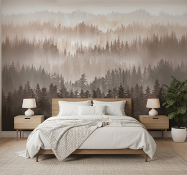 Tapisserie murale paysage couches de forêt en bois - TenStickers