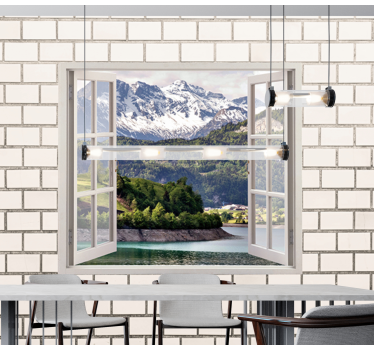 Tapisserie murale paysage Évasion en montagne - TenStickers