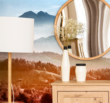Tapisserie murale paysage nature sauvage montagneuse - TenStickers