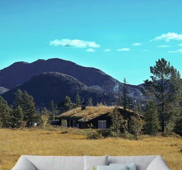 Tapisserie murale paysage retraite en cabane de montagne - TenStickers