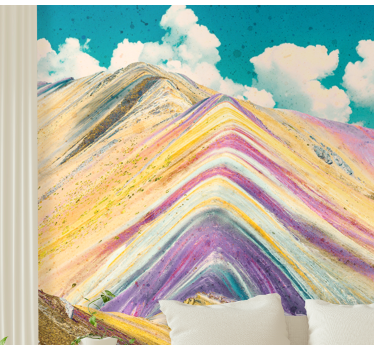 Tapisserie murale paysage sommets colorés - TenStickers