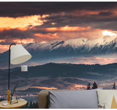 Tapisserie montagne sommets enneigés majestueux - TenStickers