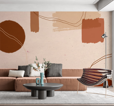 Tapisserie murale terracotta conception abstraite - TenStickers