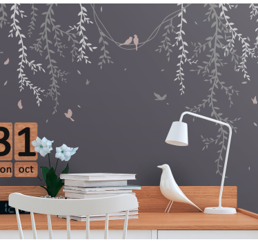 Tapisserie nature branches avec des oiseaux - TenStickers