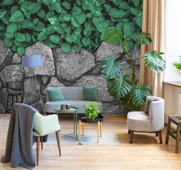 Tapisserie nature contraste de verdure luxuriante - TenStickers