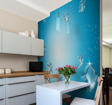 Tapisserie textures et motifs glaçons et eau - TenStickers