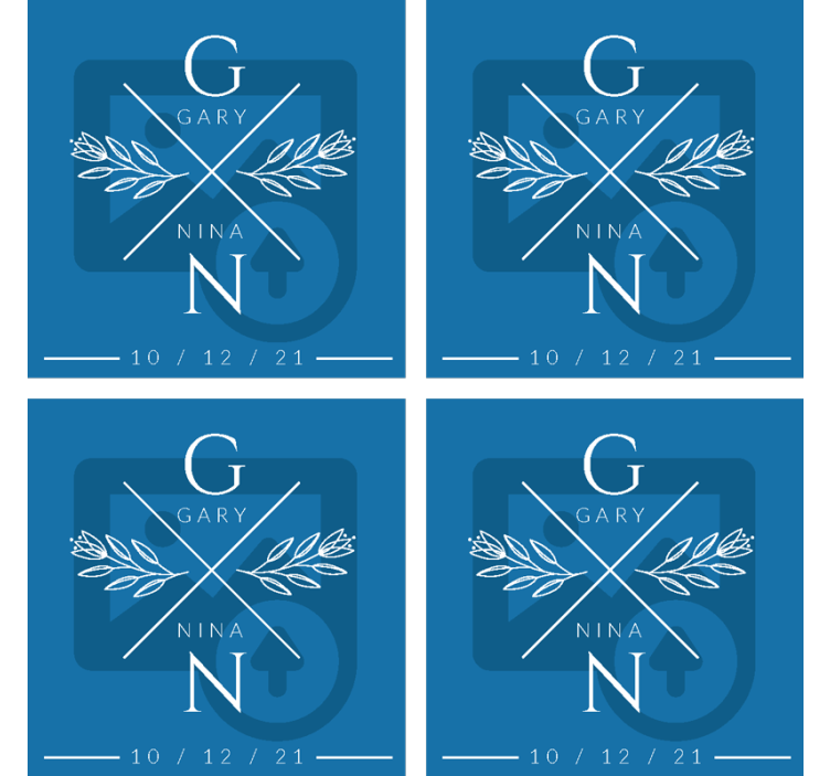 Dessous de verre de mariage personnalisé avec photo - TenStickers