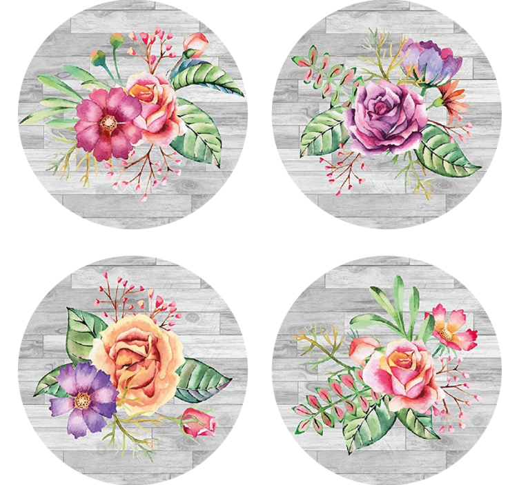 dessous de verre vintage Tipos de flores - TenStickers