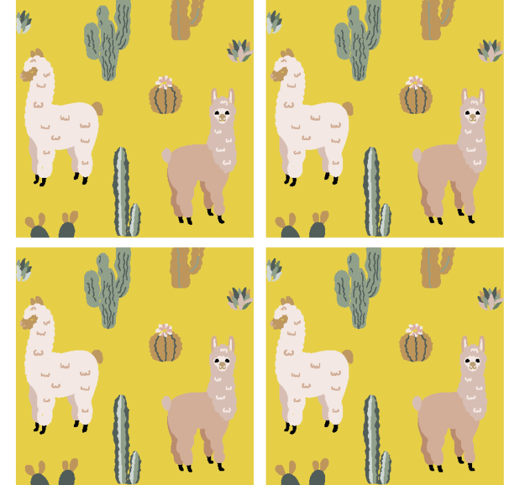 Sous verre geek motif llama et cactus - TenStickers