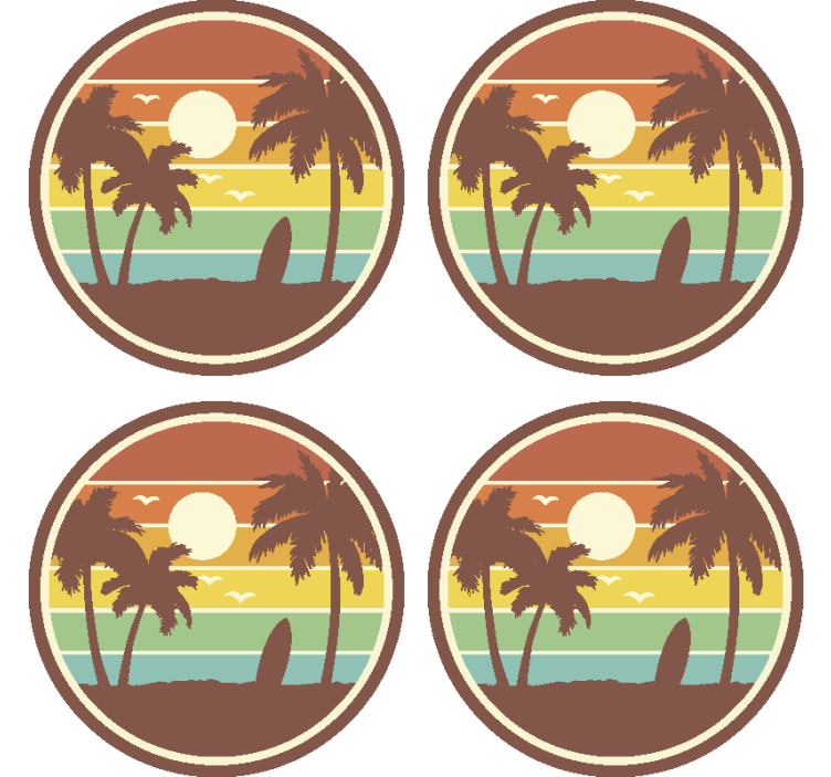 Dessous de verre vintage surf - TenStickers