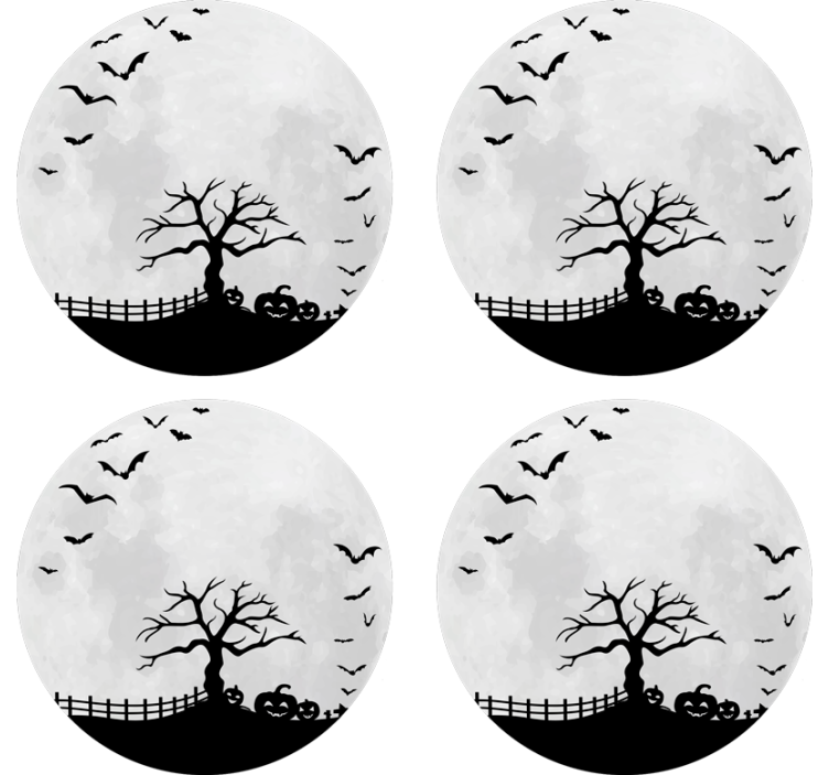 Sous verre halloween silhouette d'arbre effrayant - TenStickers