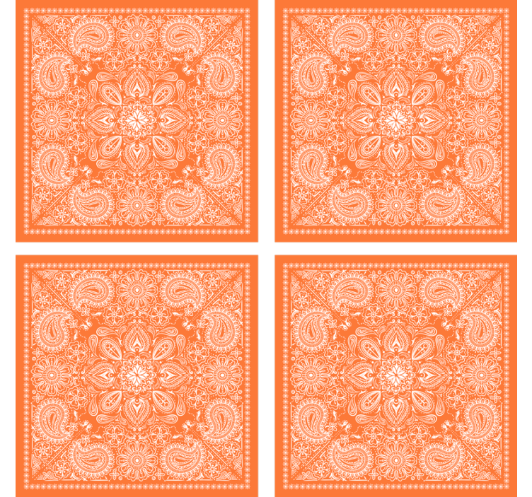 Sous verre motif paisley détail - TenStickers