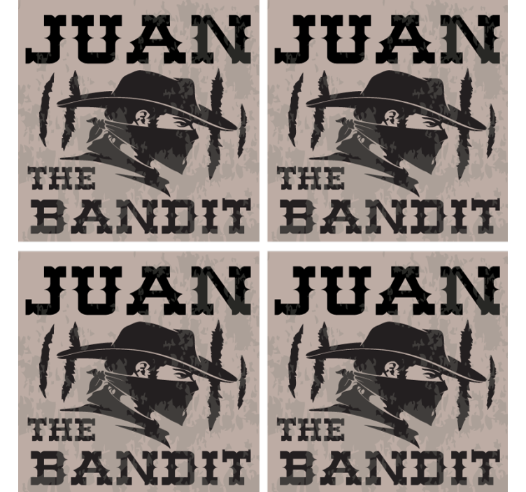 Sous verre vintage silhouette de juan bandit - TenStickers
