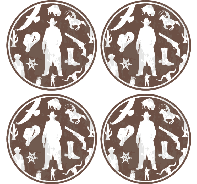 Sous verre vintage thème cowboy western - TenStickers